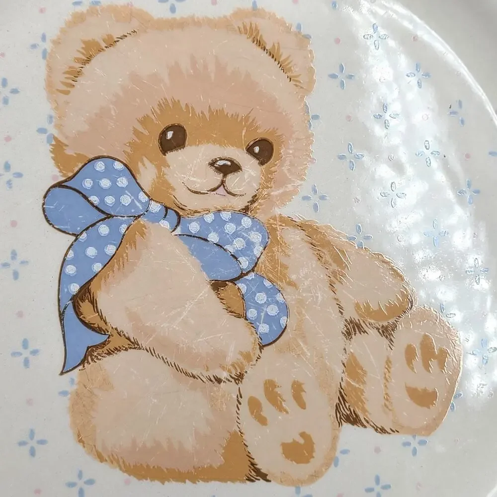 Vintage Tienshan Country Bear Stoneware Dinnerware Set – 3 piece Place Setting